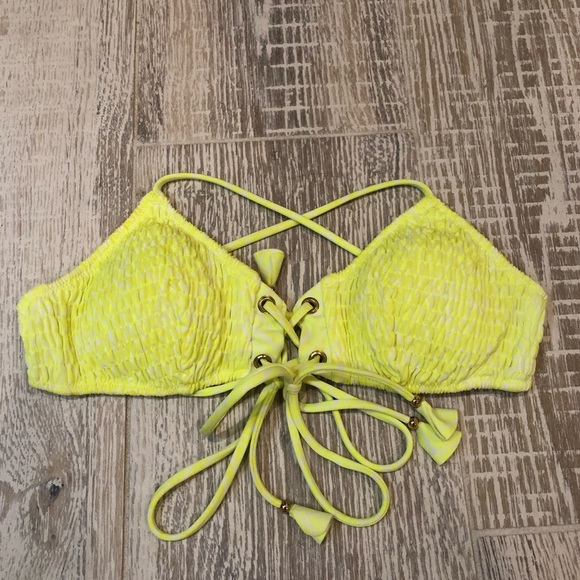 Victoria’s Secret Bikini top neon yellow small - Picture 1 of 3
